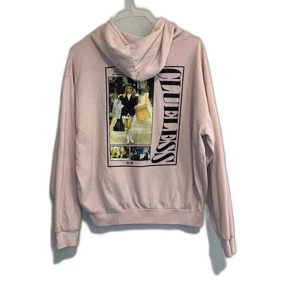 Vintage Clueless Graphic‎ Pink Pullover Hoodie Front Pocket